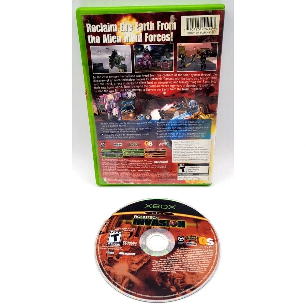 ROBOTECH‎ INVASION XBOX GAME GAME & CASE